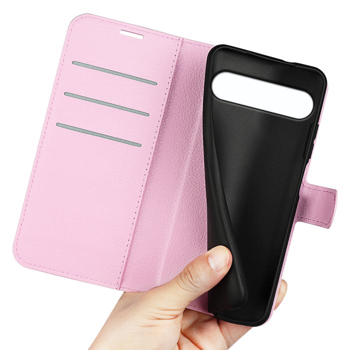 Bild 4,  Sony Xperia 10 VII Fodral Litchi Läder Ljus Rosa