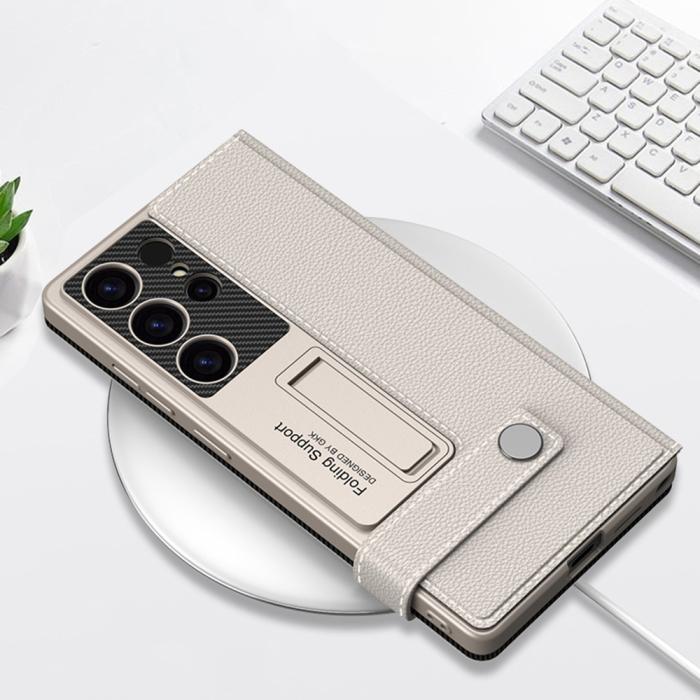 Bild 5, GKK GKK Galaxy S25 Ultra Fodral Kickstand Läder Röd