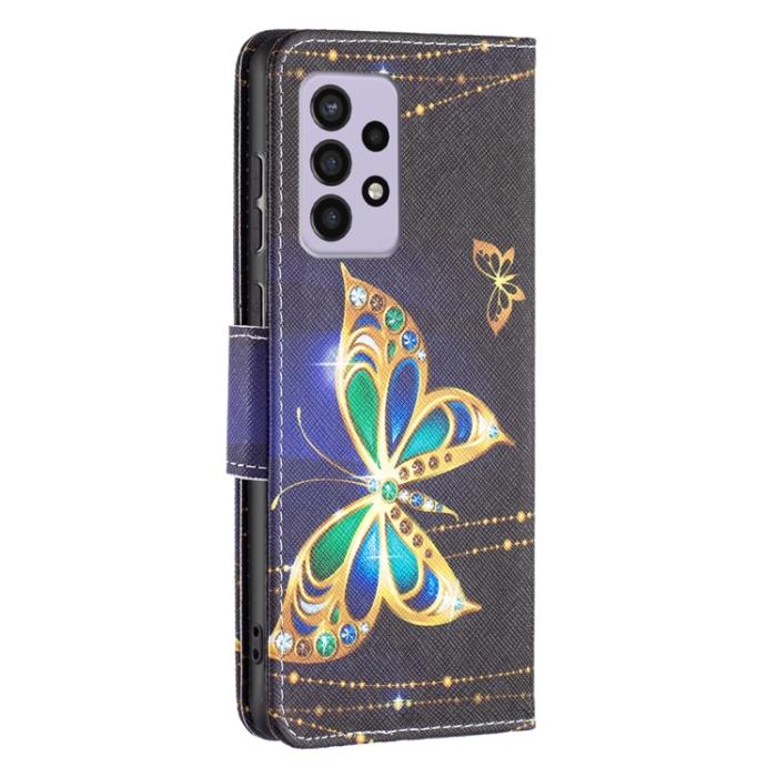 Bild 3,  Samsung Galaxy A33 5G Fodral Med Tryck Guld Fjäril