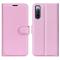  Sony Xperia 10 IV Fodral Litchi Läder Ljus Rosa