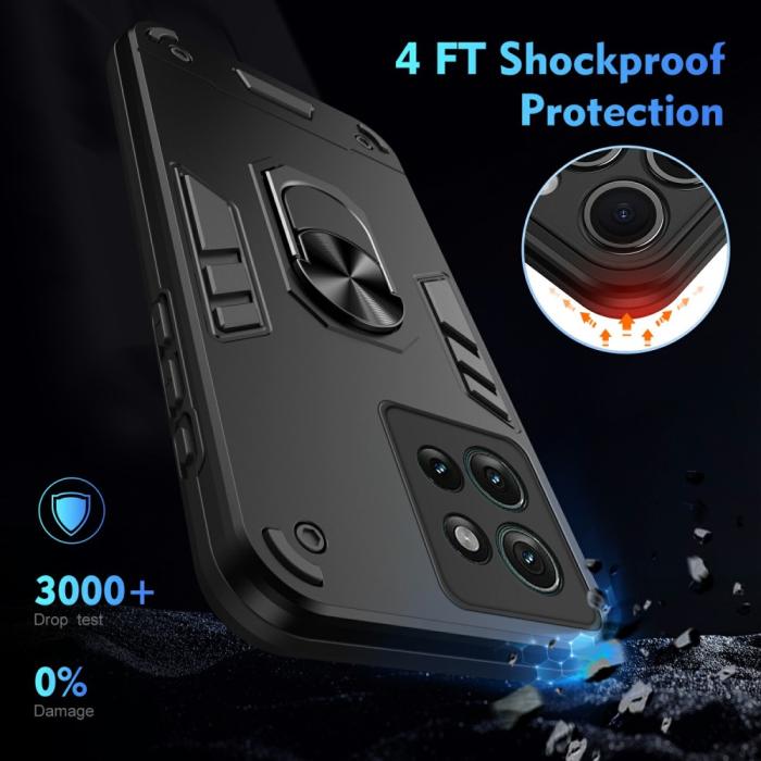 Bild 4,  Motorola Edge 50 Skal Hybrid Armor Ring Svart