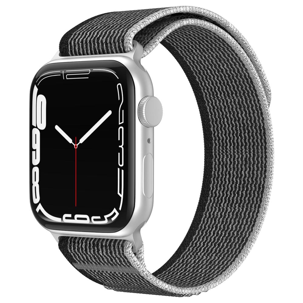 ColorPop Apple Watch 42/44/45/46/49 mm Armband Nylon Trail Loop Svart/Grå