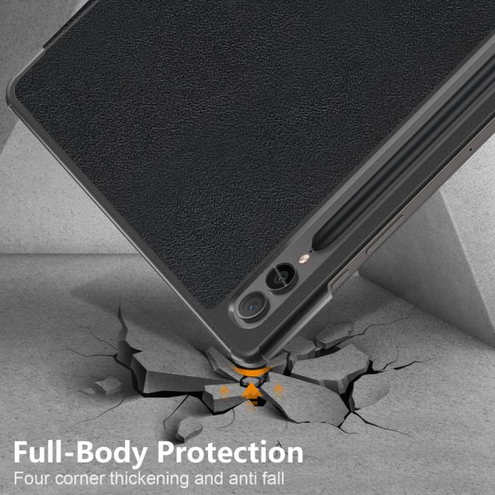 Bild 6,  Samsung Galaxy Tab S9 Plus Fodral Läder Svart
