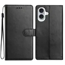  iPhone 17 Fodral L&auml;der Svart