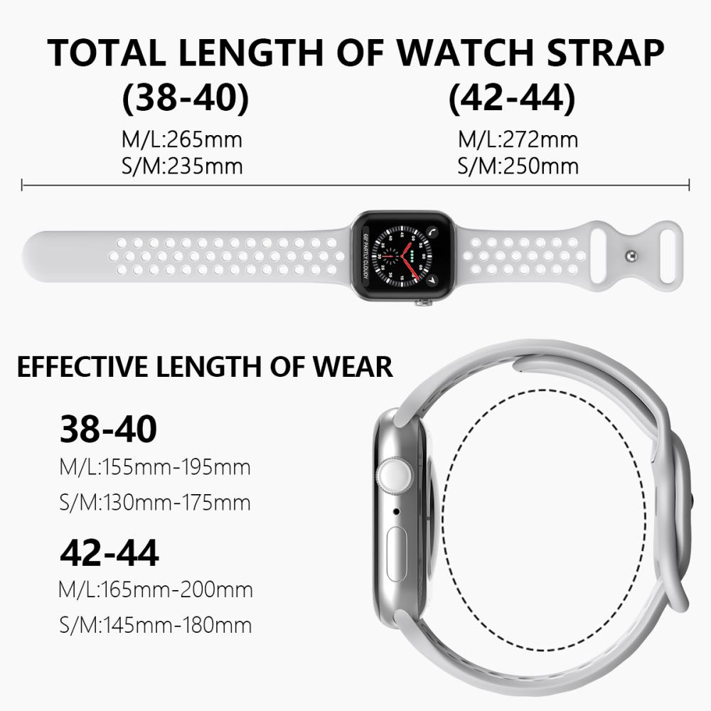 ColorPop Sportarmband Dual-Color Apple Watch 42/41/40/38 mm (M/L) Grå/Vit