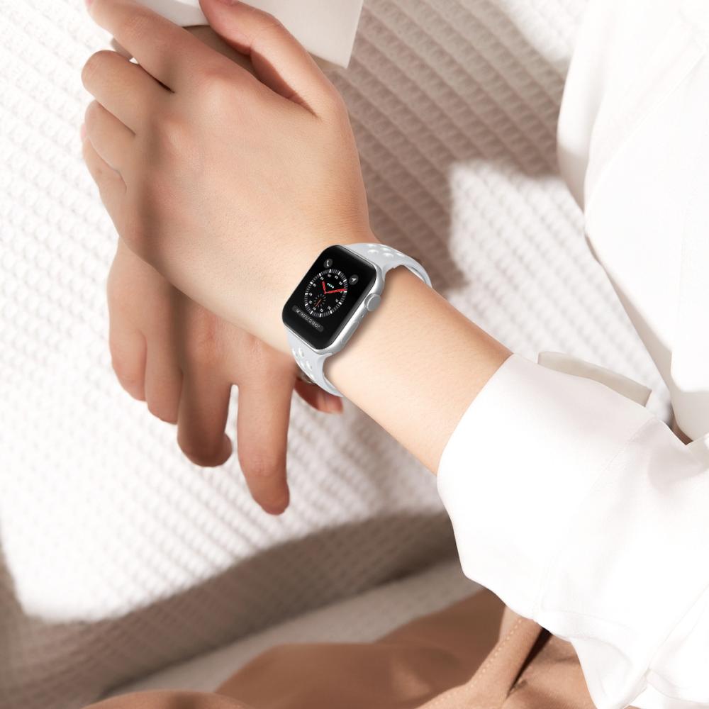 ColorPop Sportarmband Dual-Color Apple Watch 42/41/40/38 mm (M/L) Grå/Vit
