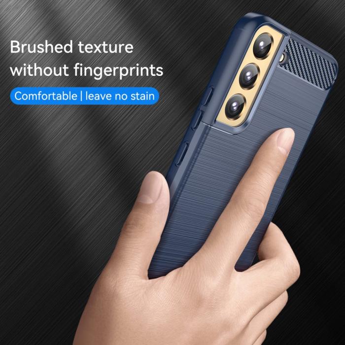 Bild 3,  Samsung Galaxy S22 Plus Skal Borstad Stål Textur Blå