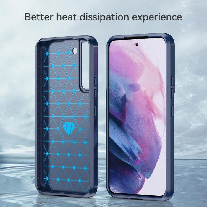 Bild 4,  Samsung Galaxy S22 Plus Skal Borstad Stål Textur Blå