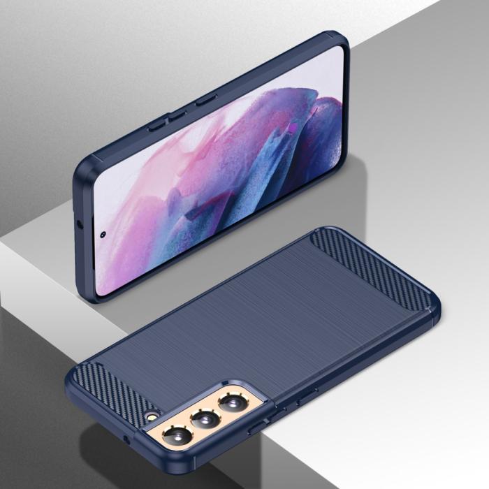 Bild 6,  Samsung Galaxy S22 Plus Skal Borstad Stål Textur Blå