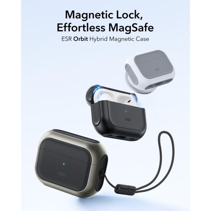 Bild 2, ESR ESR AirPods Pro 3 Skal MagSafe Orbit HaloLock Titanium