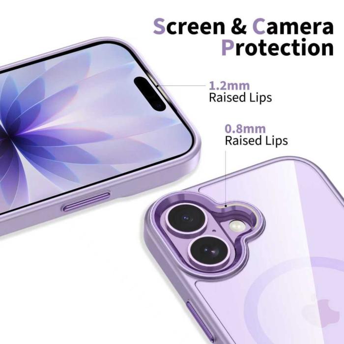 Bild 5, Tech-Protect Tech-Protect iPhone 17 Skal MagSafe MagMat Lavender / Clear