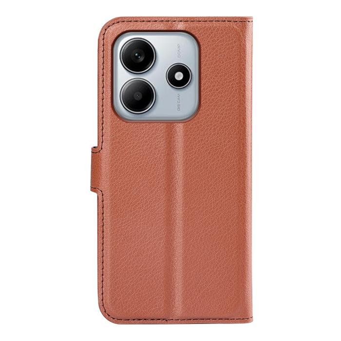 Bild 6,  Xiaomi Redmi Note 14 5G Fodral Litchi Läder Brun