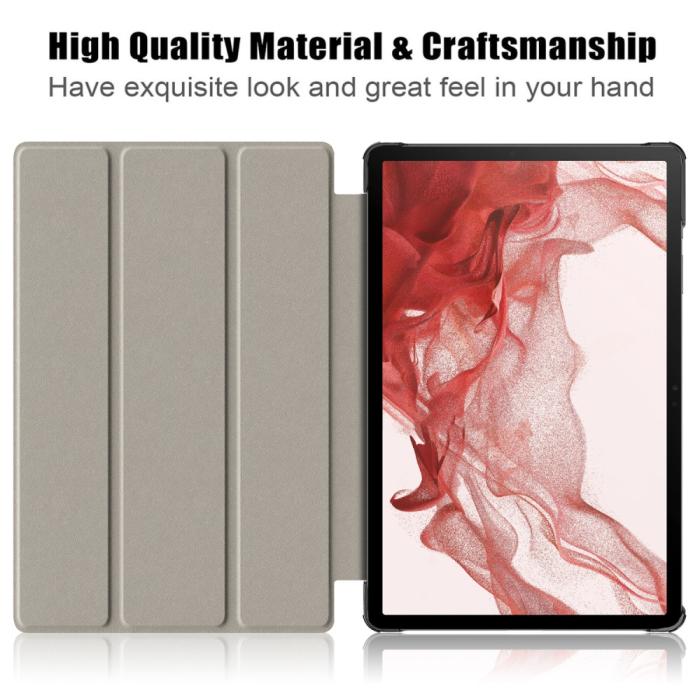 Bild 2,  Samsung Galaxy Tab S9 Fodral Tri-Fold Roséguld