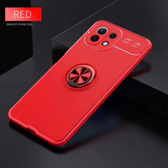 Bild 2,  Xiaomi Mi 11 Lite - Ring Skal - Röd