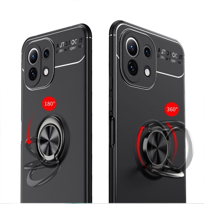 Bild 3,  Xiaomi Mi 11 Lite - Ring Skal - Röd