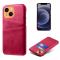 KSQ iPhone 13 Mini - KSQ Läder Skal Med Kortfack - Rosa