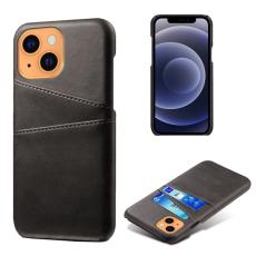 KSQ iPhone 13 Mini - KSQ L&auml;der Skal Med Kortfack - Svart