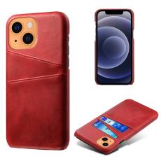 KSQ iPhone 13 Mini - KSQ L&auml;der Skal Med Kortfack - R&ouml;d