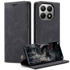 CASEME CASEME Xiaomi 15T Fodral Flip Retro L&auml;der Svart