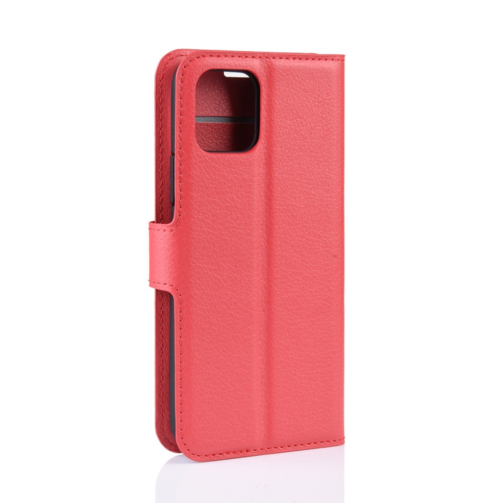  iPhone 11 Pro Fodral Litchi Läder Röd