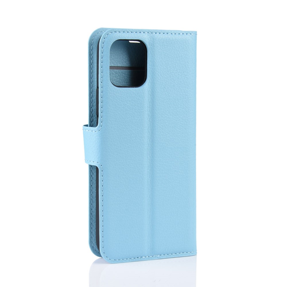  iPhone 11 Pro Fodral Litchi Läder Ljus Blå