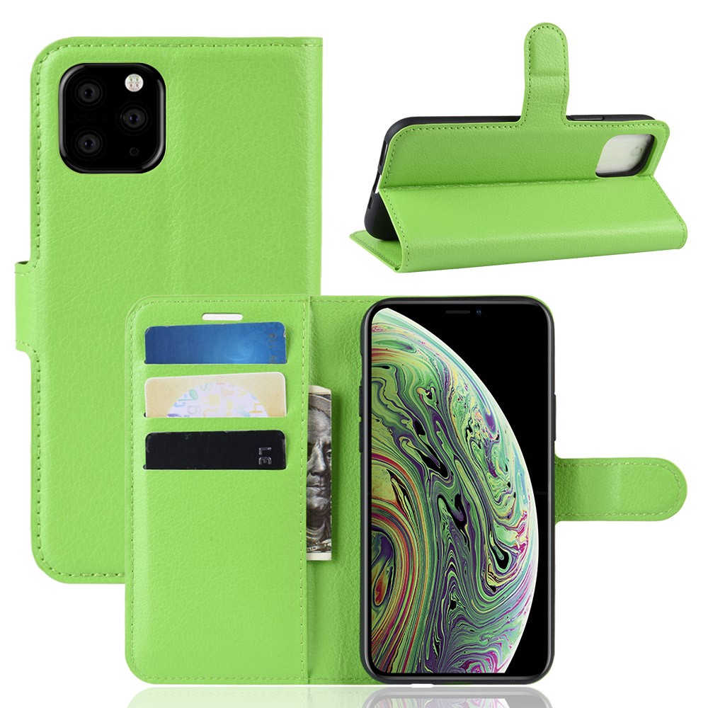  iPhone 11 Pro Fodral Litchi Läder Grön