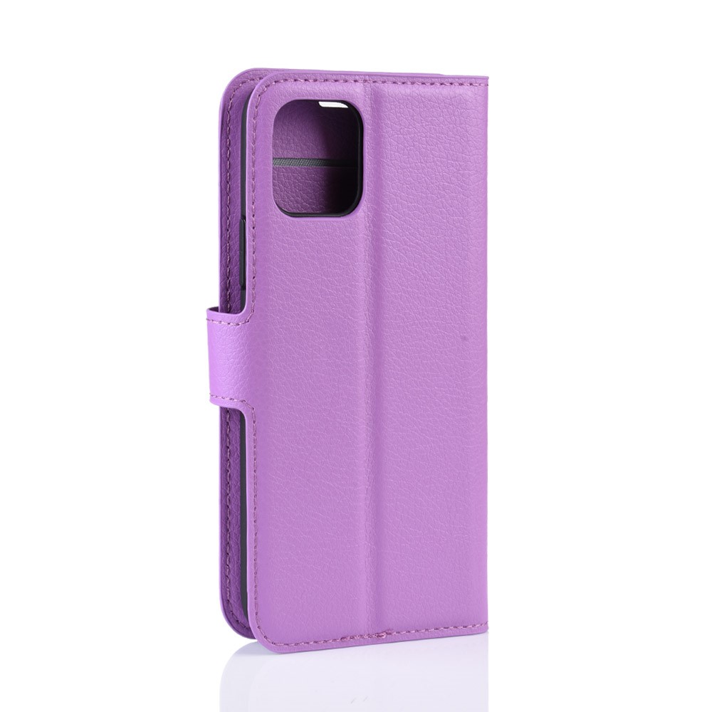  iPhone 11 Pro Fodral Litchi Läder Lila