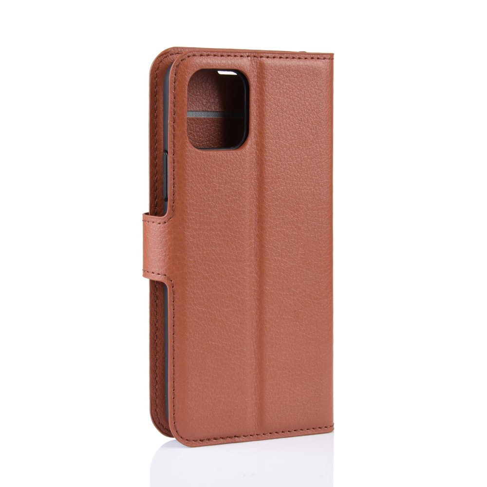  iPhone 11 Pro Fodral Litchi Läder Brun