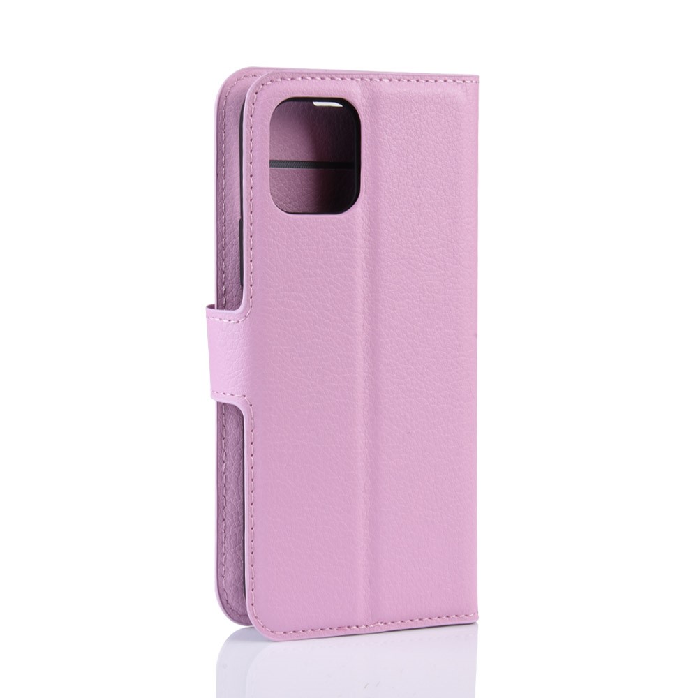  iPhone 11 Fodral Litchi Läder Ljus Rosa