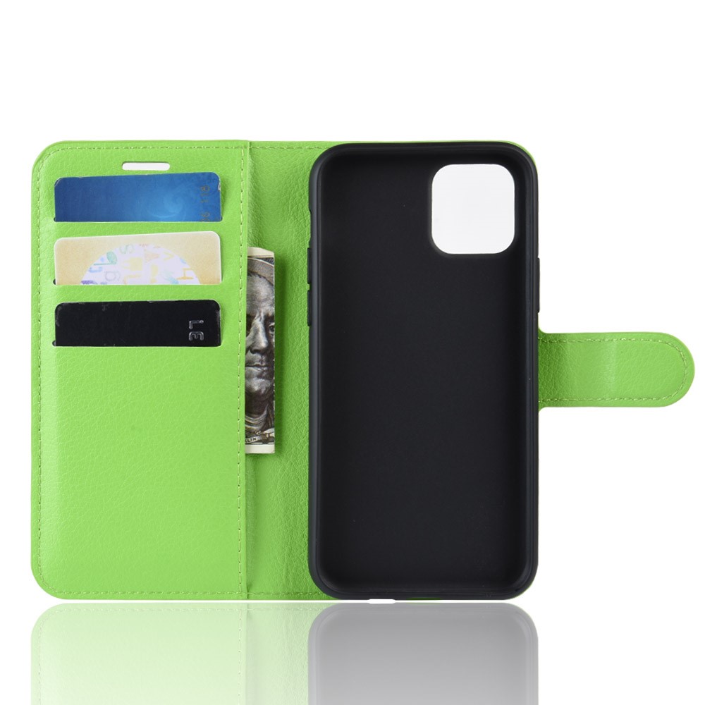  iPhone 11 Fodral Litchi Läder Grön