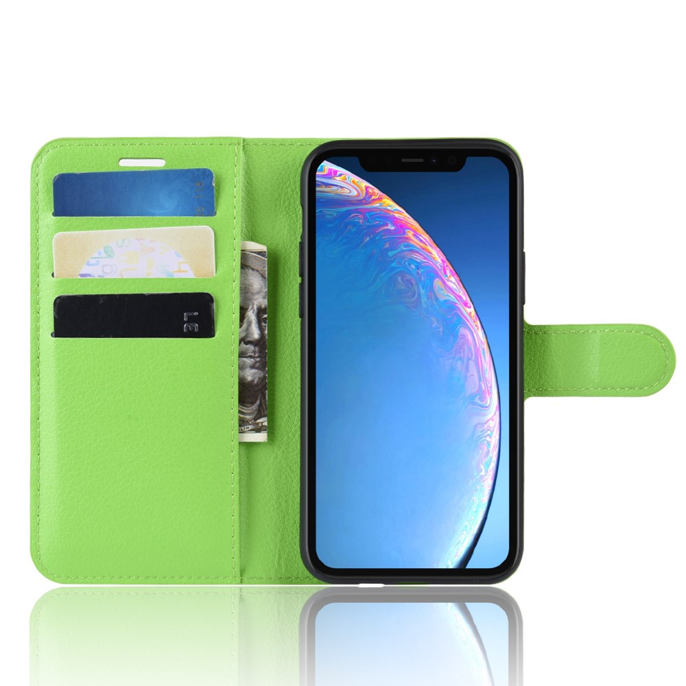  iPhone 11 Fodral Litchi Läder Grön