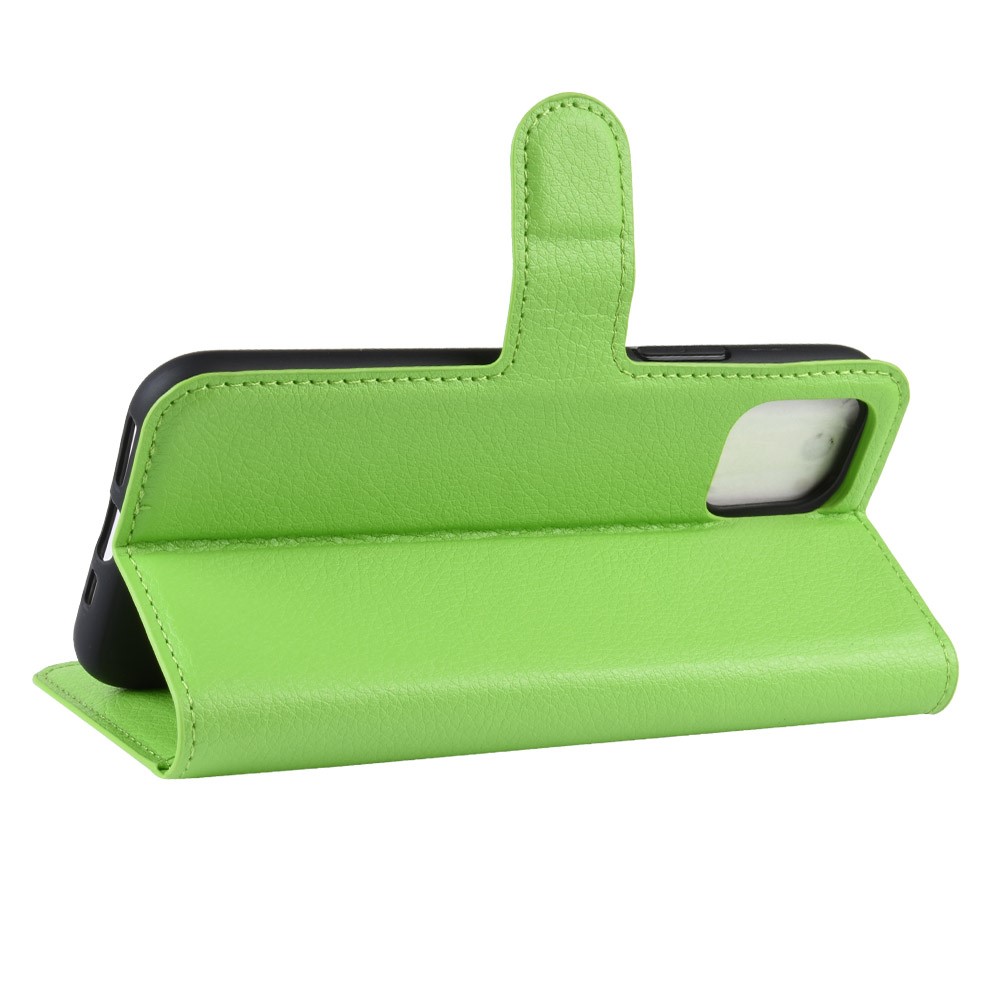  iPhone 11 Fodral Litchi Läder Grön