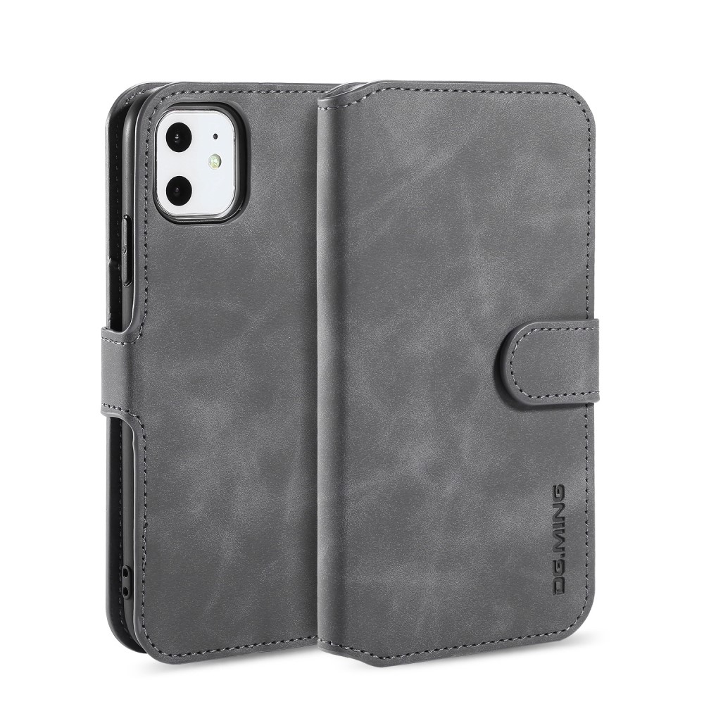 DG.MING DG.MING iPhone 11 Fodral Retro Läder Grå