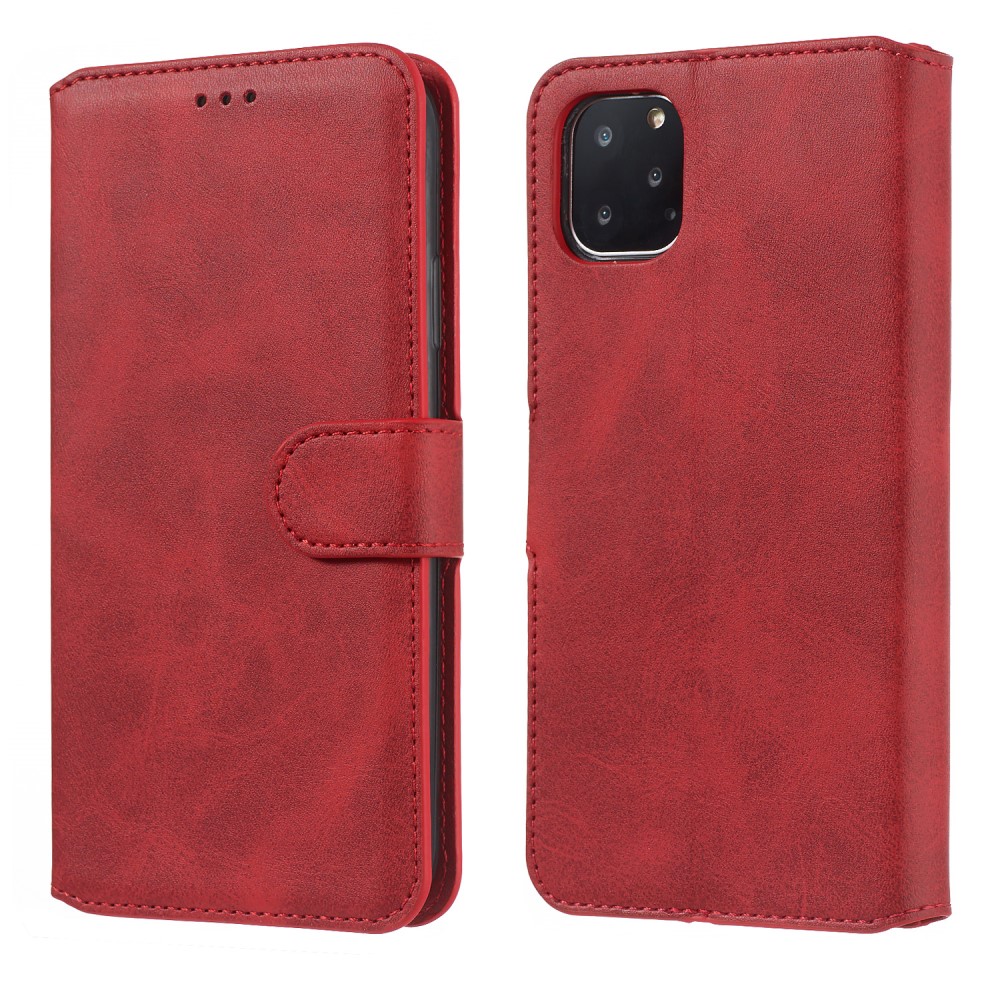  iPhone 11 Pro Fodral Solid Läder Röd