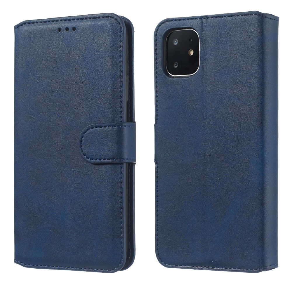  iPhone 11 Fodral Solid Läder Blå