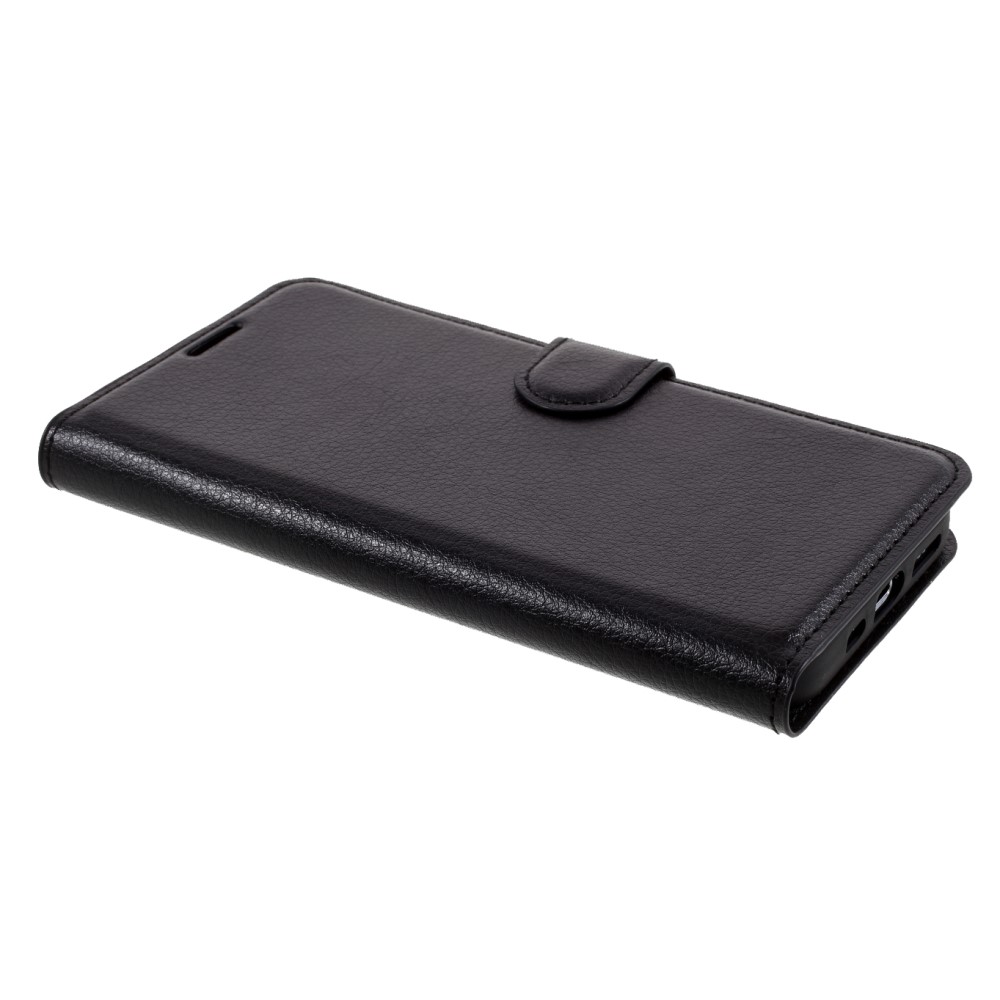  iPhone 12 / 12 Pro Fodral Litchi Läder Svart