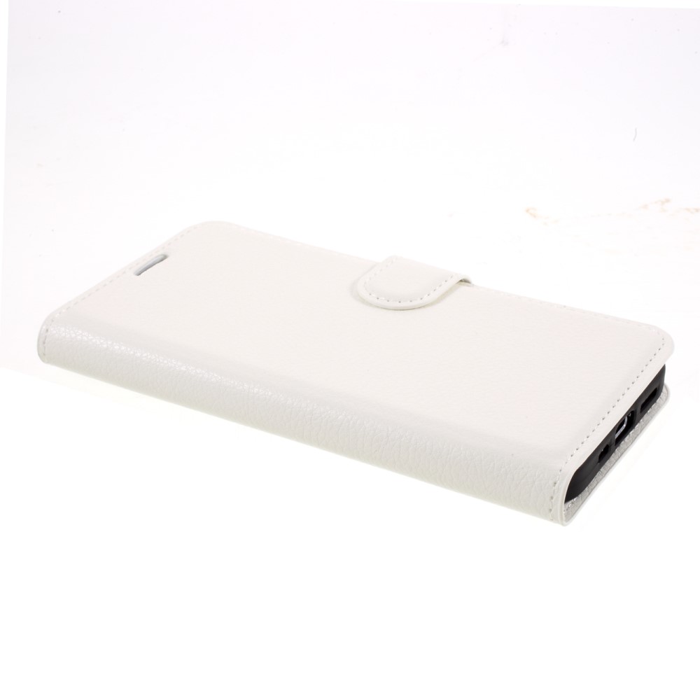  iPhone 12 / 12 Pro Fodral Litchi Läder Vit