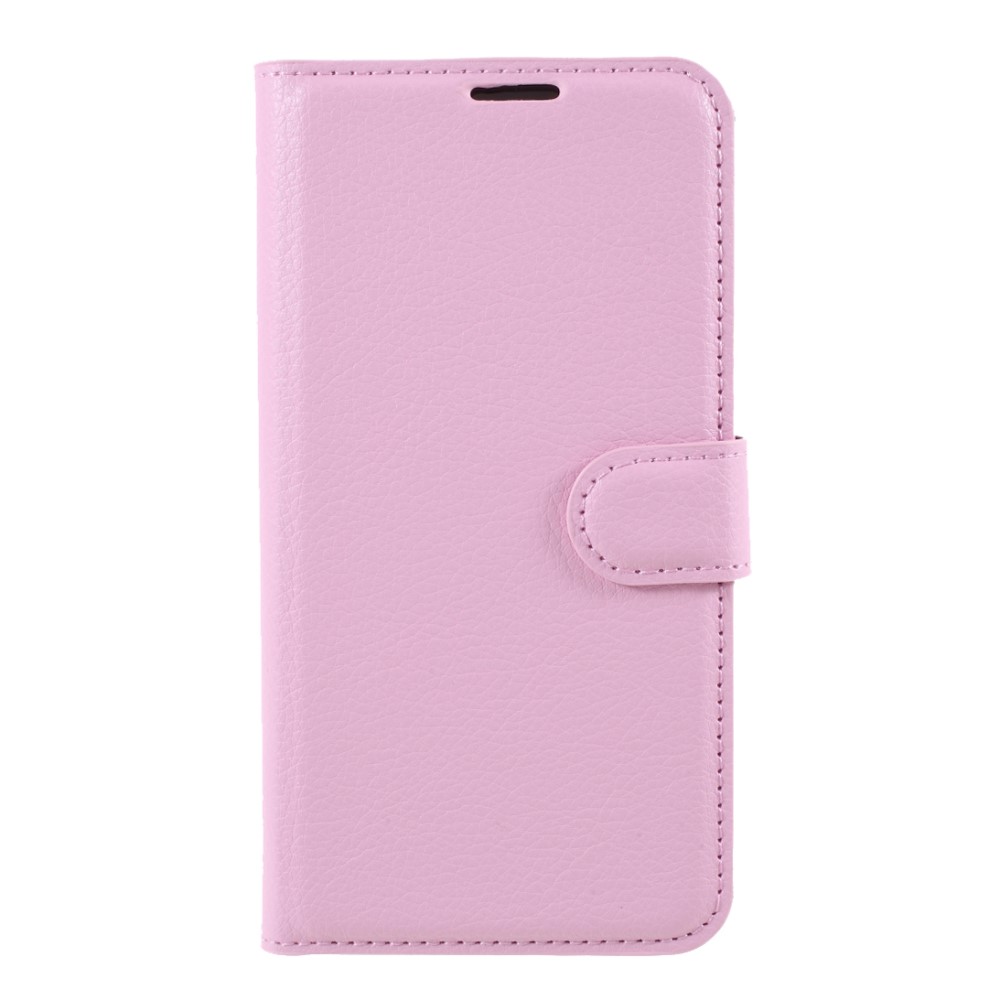  iPhone 12 / 12 Pro Fodral Litchi Läder Ljus Rosa