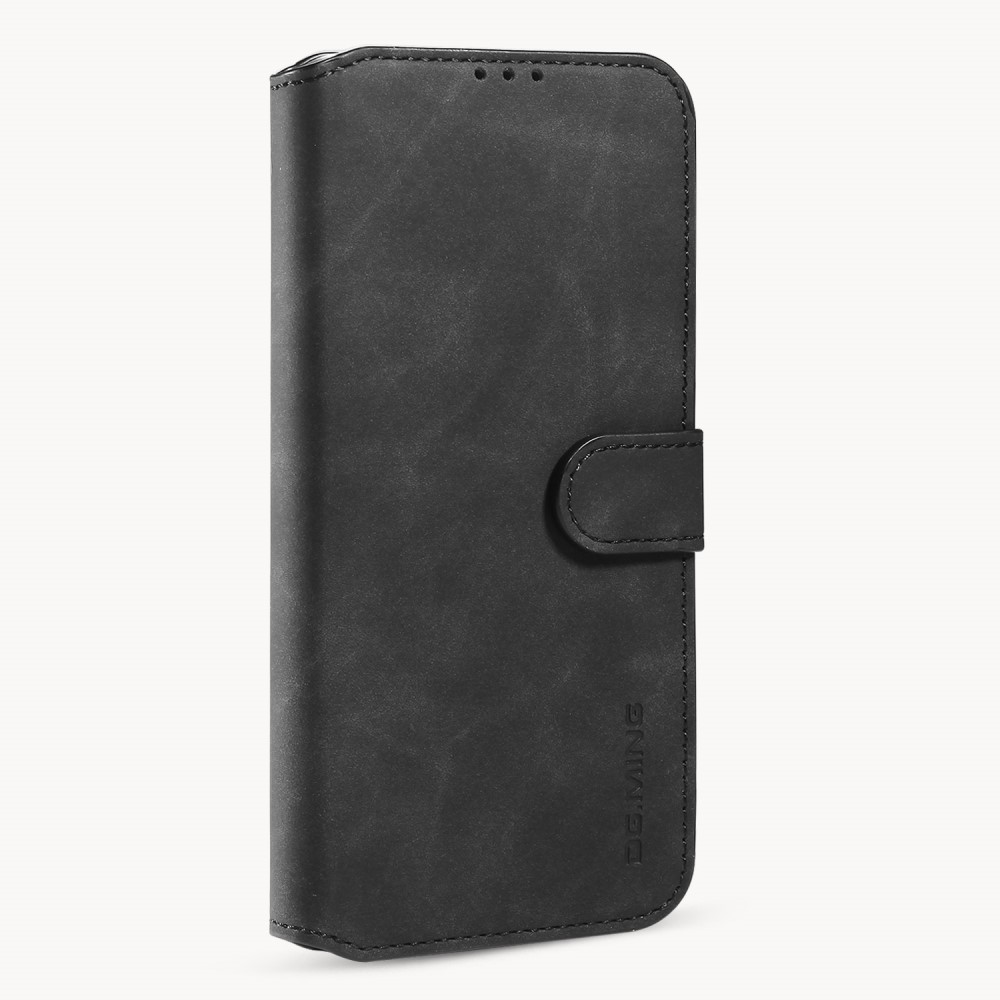 DG.MING DG.MING iPhone 12 / 12 Pro Fodral Retro Läder Svart