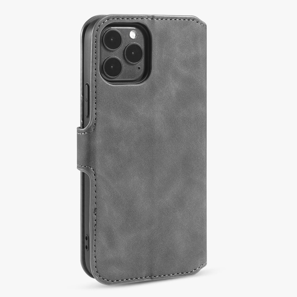 DG.MING DG.MING iPhone 12 Pro Max Fodral Retro Läder Grå