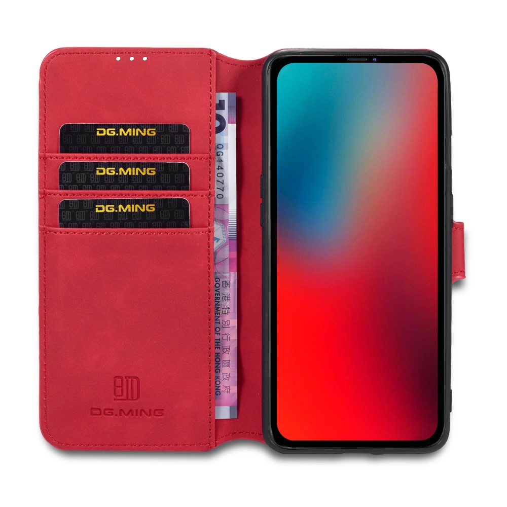 DG.MING DG.MING iPhone 12 Pro Max Fodral Retro Läder Röd