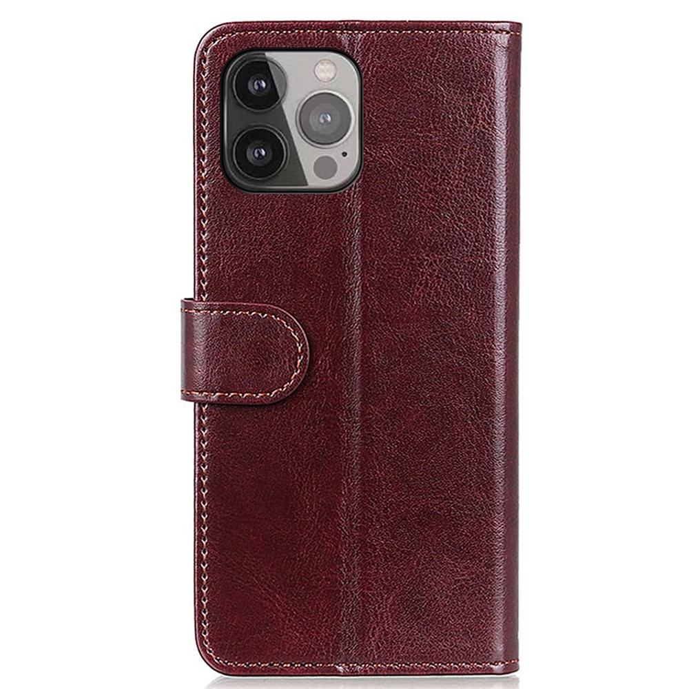  iPhone 13 Pro Max Fodral Crazy Horse Läder Brun