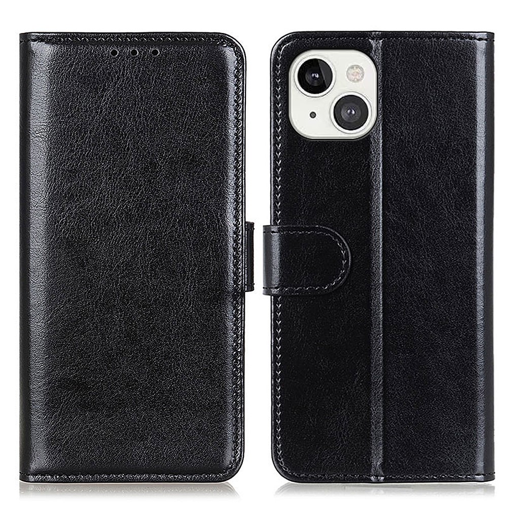  iPhone 13 Fodral Crazy Horse Läder Svart