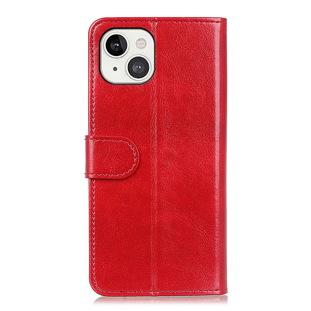  iPhone 13 Fodral Crazy Horse Läder Röd