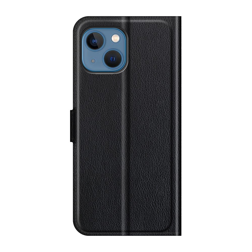  iPhone 13 Mini Fodral Litchi Läder Svart