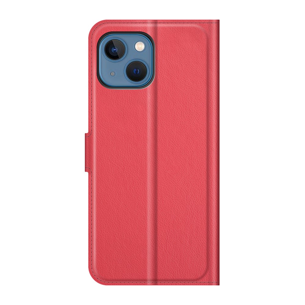  iPhone 13 Mini Fodral Litchi Läder Röd