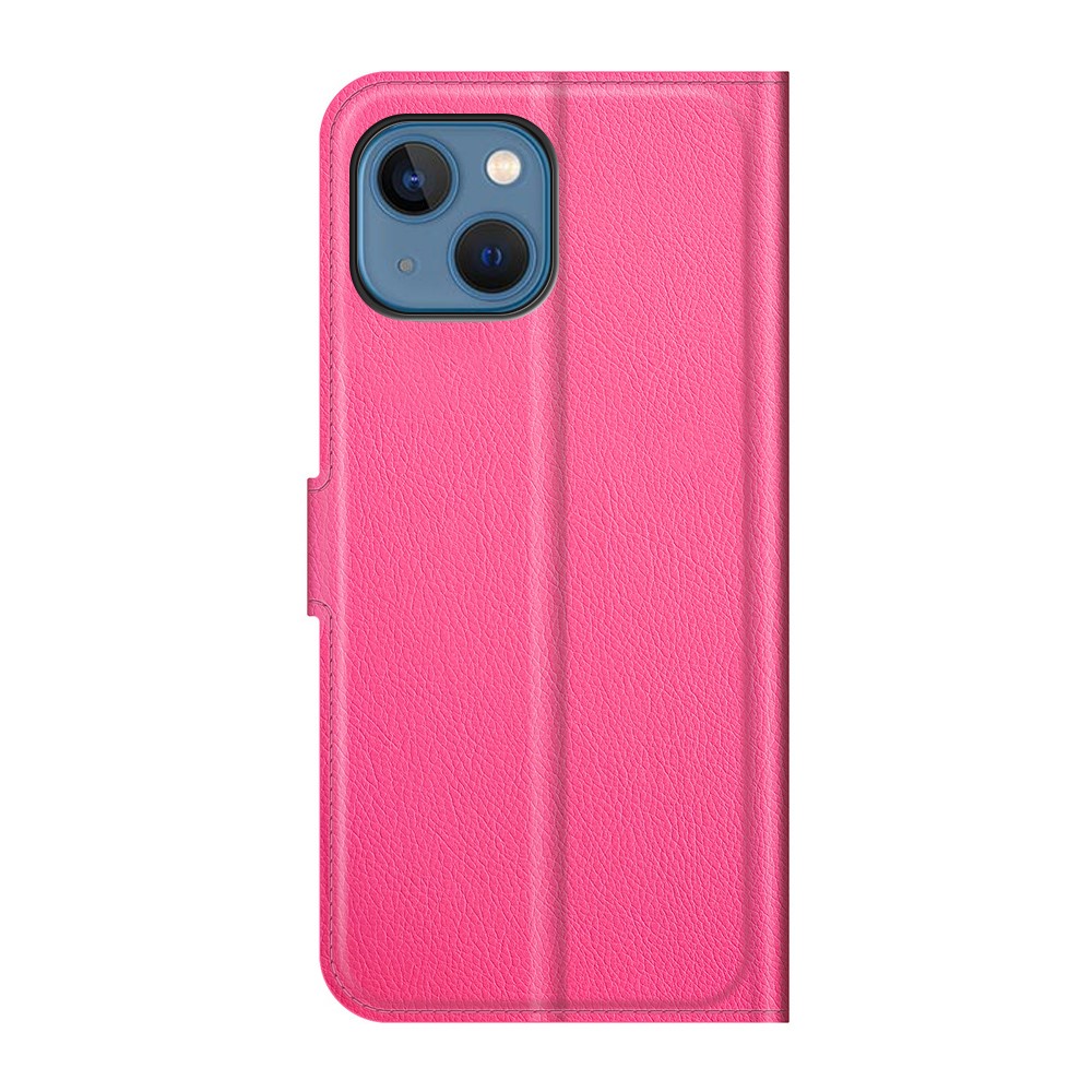  iPhone 13 Mini Fodral Litchi Läder Rosa
