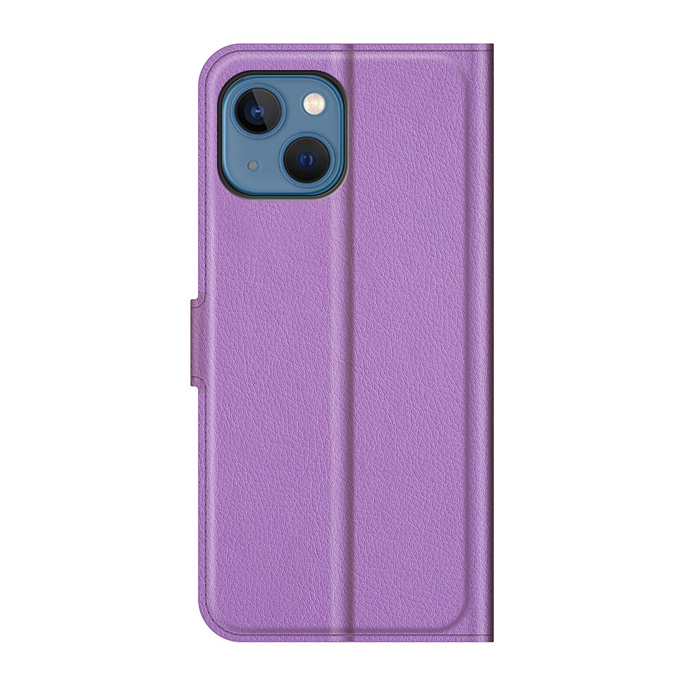 iPhone 13 Mini Fodral Litchi Läder Lila