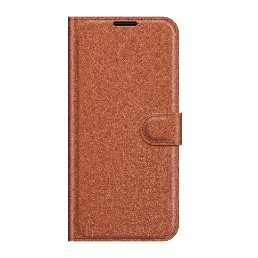  iPhone 13 Mini Fodral Litchi Läder Brun