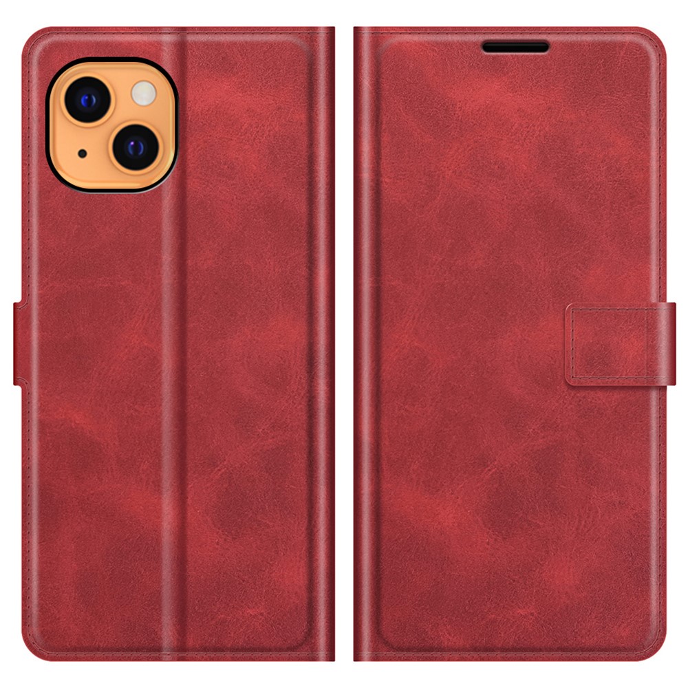  iPhone 13 Fodral Solid Läder Röd